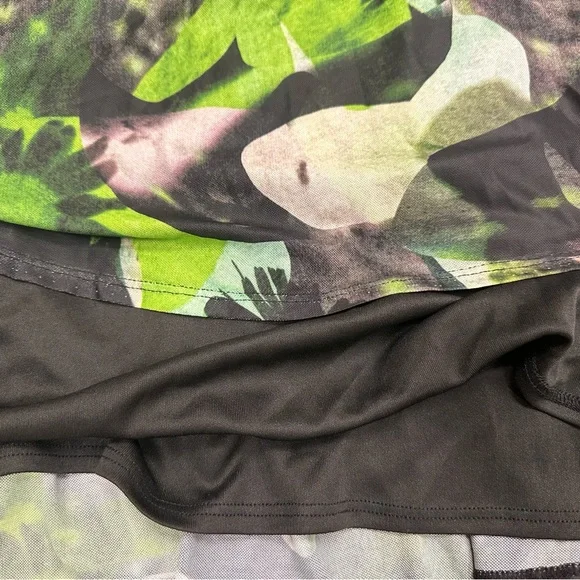 Topshop Green and Black Abstract Print Maxi Dress Long Sleeves mesh 8-10 - Picture 8 of 9